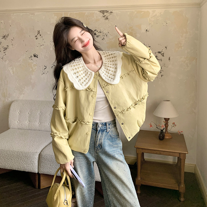 【现货】春季新款黄色PU皮娃娃领皮衣外套ZB102-960款-P160-K258,商品下架区,浙宝102（原188）