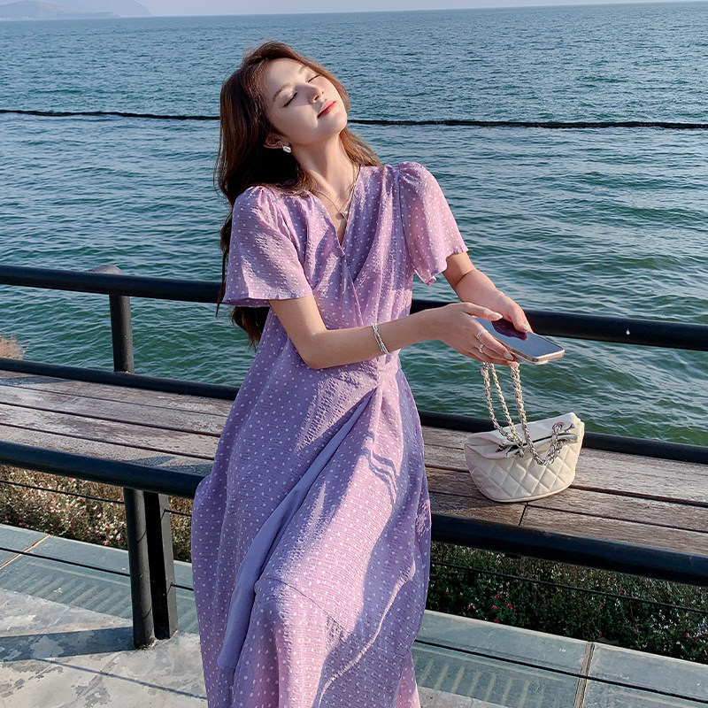 【现货】夏季紫色连衣裙102-620-P130-K188,女装连衣裙,浙宝102（原188）