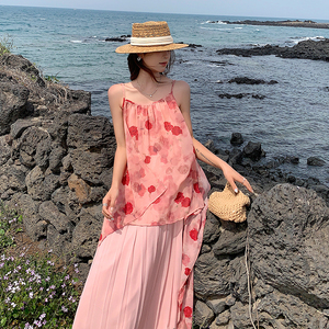 假两件拼接碎花吊带连衣裙女夏2025新款独特漂亮绝美长裙甜美洋气图片