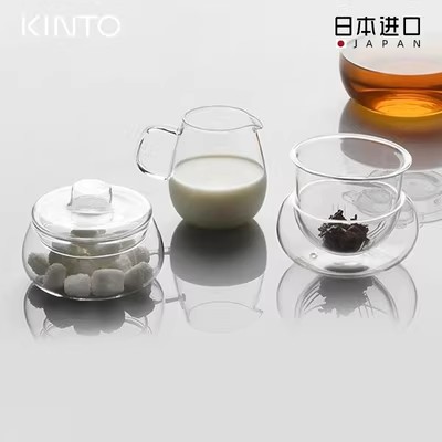 Kinto日本玻璃奶壶糖罐滤茶器托