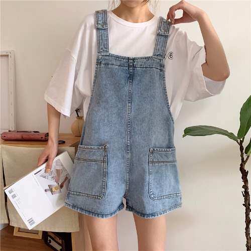 Denim shorts strap 2019 Summer wear Korean Edition Easy Show thin chic Versatile Straight leisure time Paige Conjoinedin the Women's clothing/Boutique , Jeans  category - from Buy2taobao.com to provide professional Taobao agent buy service