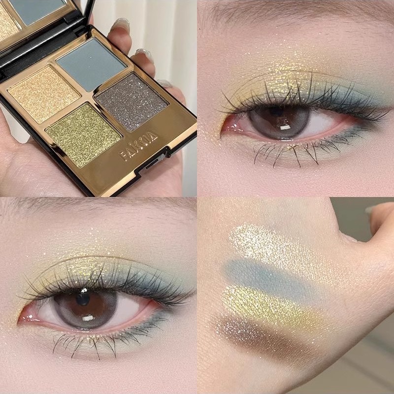 FAICCIA霏汐莫吉托四色眼影盘2025新款爆款哑光薄荷绿色珠光细闪