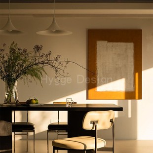 中古风客厅装 饰画极简几何抽象挂画侘寂风暖棕调设计感大尺寸壁画