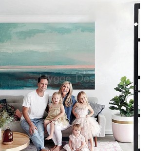 现代北欧简约轻奢横版 饰画抽象餐厅卧室民宿酒店文艺壁挂画 客厅装