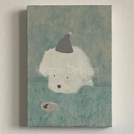 Anna Seo可爱小狗卡通卧室客厅艺术装饰画治愈系小众艺术家壁挂画