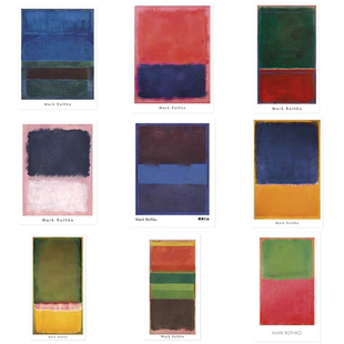 现代极简壁画抽象色块装饰画罗斯科客厅彩色挂画纯色小众艺术海报