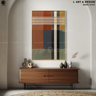 中古风编织感装 饰画酒店民宿侘寂风客厅卧室样板房售楼处挂画