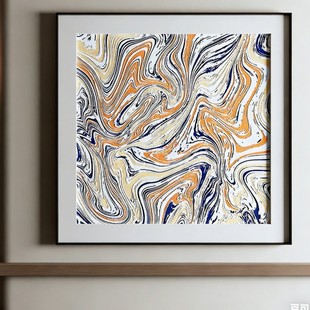 小众酒店民宿壁画玄关挂画 饰画意式 现代简约轻奢波洛克风格 客厅装