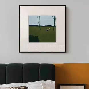 撒拉路吉法式 饰画小众艺术北欧简约卧室挂画 莫兰迪色块风景客厅装