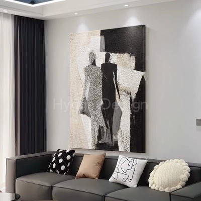 毕加索抽象人物沙发背景墙装饰画简约现代黑白卧室床头高级感挂画