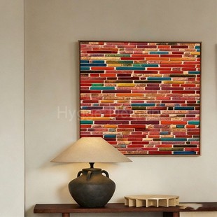 饰画小众艺术餐厅卧室壁画玄关挂画 多巴胺色彩客厅装 多彩意境