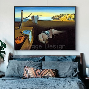 达利记忆 饰画 永恒世界名画抽象时间流逝横幅小众艺术卧室客厅装