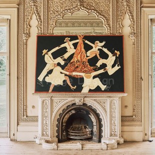 法式 饰画小众艺术高级感落地挂壁画 复古抽象人物客厅沙发背景墙装