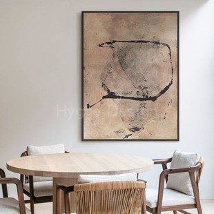 现代简约赤贫侘寂风画日式 饰画 挂画禅意抽象客厅玄关画轻奢高档装