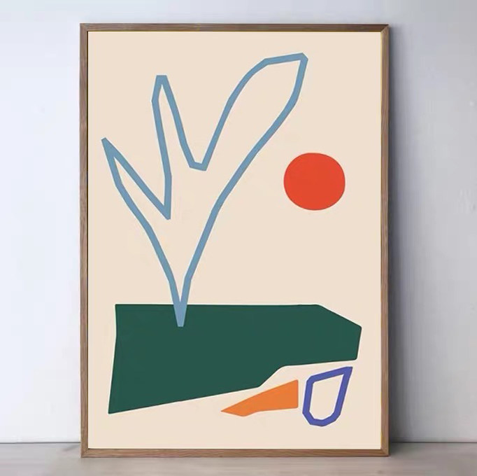 波普风格 热情浪漫 彩色几何 抽象艺术海报 油画布画芯