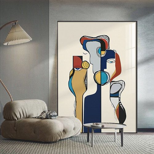 毕加索抽象装饰画设计师款艺术挂画高级感样板间人物线条壁画展厅
