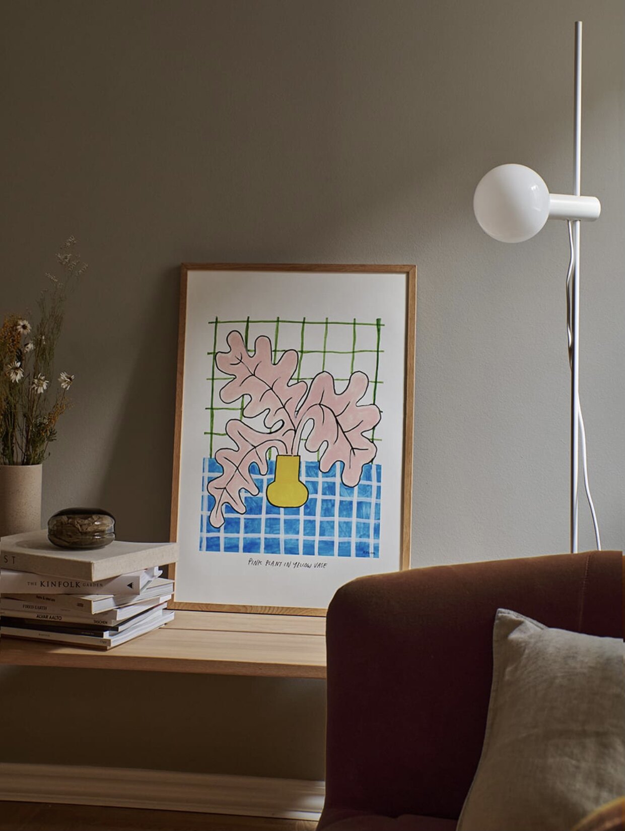 丹麦设计 flower抽象花卉 咖啡店艺术 油画布海报 拍照背景挂画芯