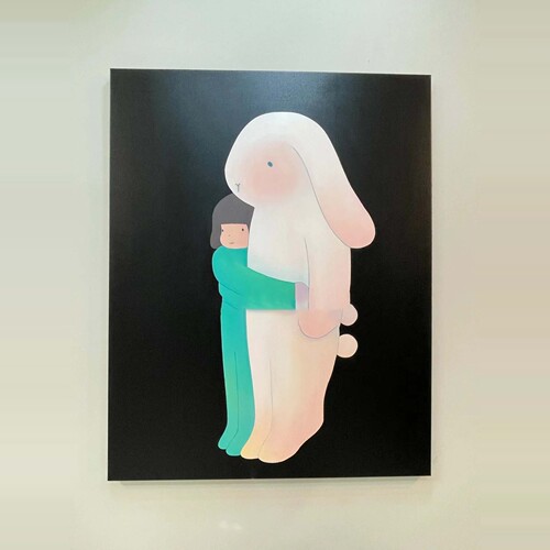 Hannakim治愈系幸福兔奶fufu挂画卧室客厅温馨氛围感可爱装饰画