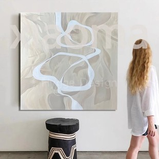 侘寂风抽象艺术高级感客厅装 饰画北欧风现代玄关纯色壁挂画