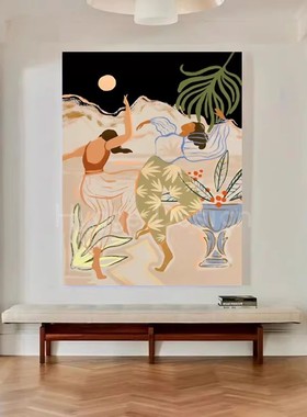 与月共舞Arty Guava艺术客厅装饰画简约自然动感女性主题玄关挂画