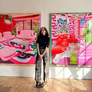 多巴胺彩色幻彩客厅装 饰画小众艺术抽象创意感壁画餐边桌卧室挂画