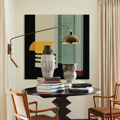 当代抽象艺术复古现代混搭风客厅沙发背景墙挂画小众设计师款装饰