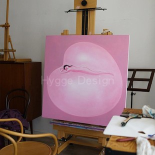 温馨浪漫奶油风卧室装 法式 饰画小众艺术客厅沙发挂壁画 心上人