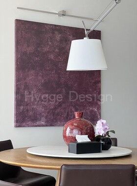 侘寂风客厅装饰画抽象复古紫色方形餐厅挂画高级感简约酒店玄关画