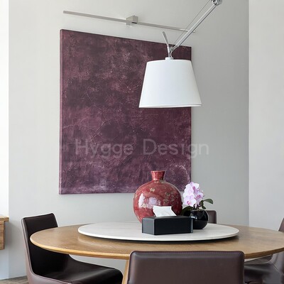 侘寂风客厅装饰画抽象复古紫色方形餐厅挂画高级感简约酒店玄关画