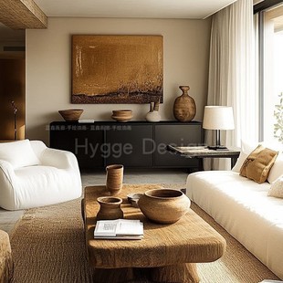 中古侘寂风装 饰画民宿高级感复古怀旧挂画客厅沙发背景墙玄关壁画