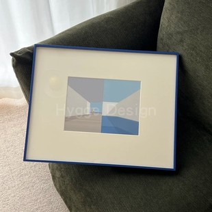 包豪斯玄关装 诗学 饰画现代简约克莱因蓝客厅咖啡厅挂画 空间