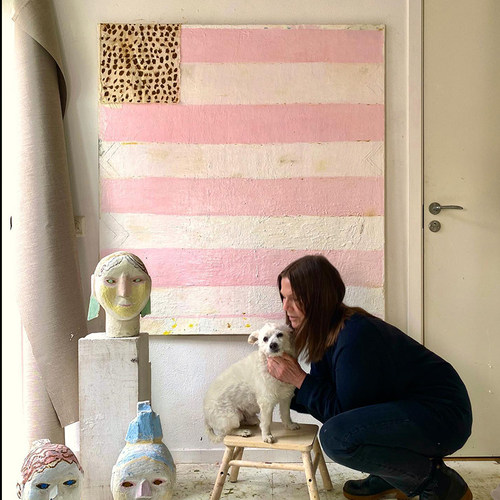 轻法式奶油风客厅开门正对墙装饰画适合餐厅的挂画高清喷绘沙发后