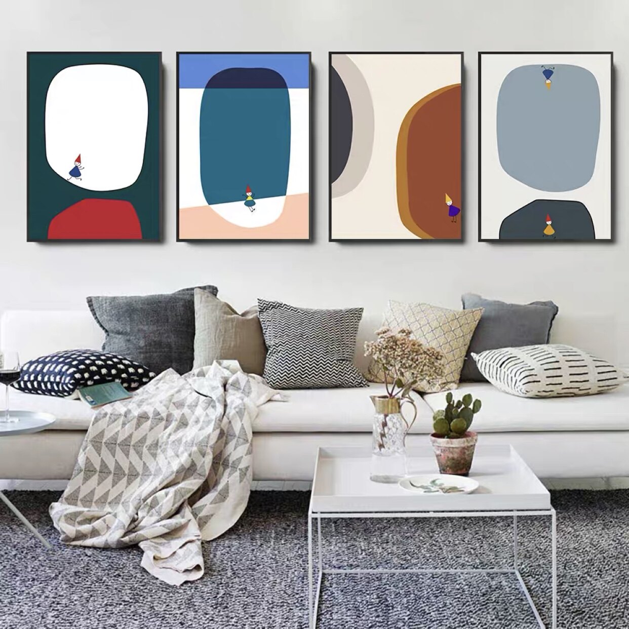 可爱 温柔野兽派 艺术海报 北欧风小清新简约卡通儿童卧室画芯