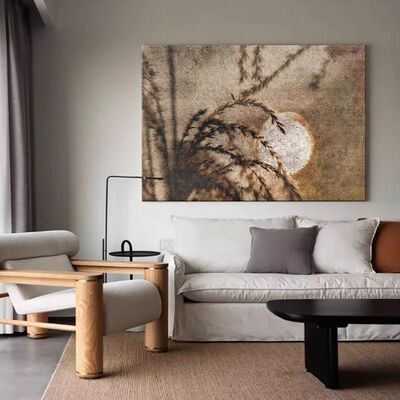 【无框画】侘寂风格装饰画客厅沙发背景墙书房餐厅芦苇晚秋轻挂画