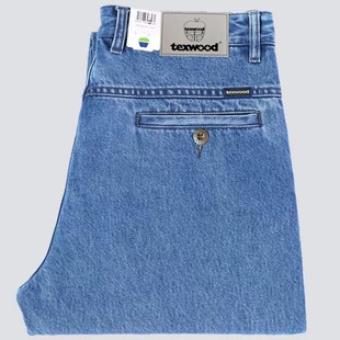 秋冬中老年高腰深裆宽松直筒中年斜口袋父亲厚款 苹果牛仔裤 男正品