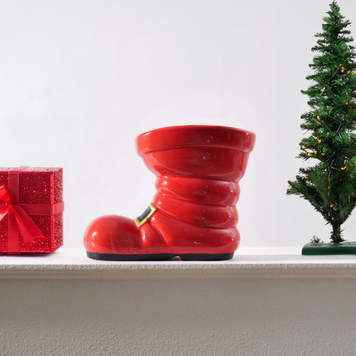 圣诞老人陶瓷花瓶圣诞节装饰摆件拍照道具圣诞杯花器圣诞陶瓷花瓶