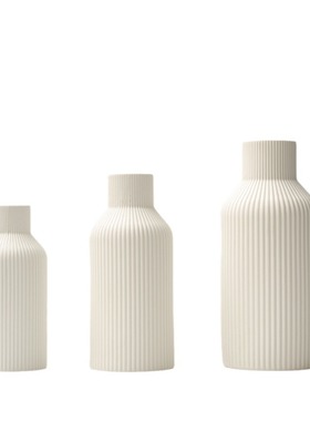 陶瓷花瓶三件套简约陶瓷花瓶插花摆件家居套装鲜花干花器陶瓷花瓶