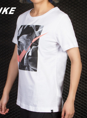 Nike/耐克正品18新款女子圆领断勾印花休闲舒适透气短袖T恤AO2764