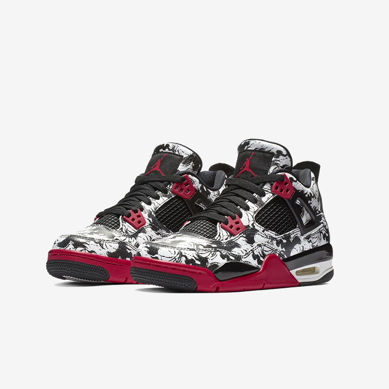 nike/耐克正品air jordan 4 retro aj4纹身涂鸦大童篮球鞋bv7451