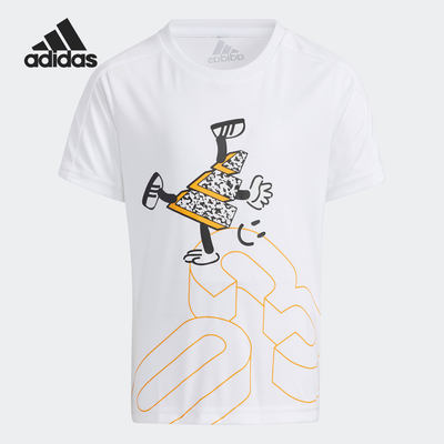 Adidas/阿迪达斯正品儿童时尚潮流运动舒适休闲训练短袖T恤H40273