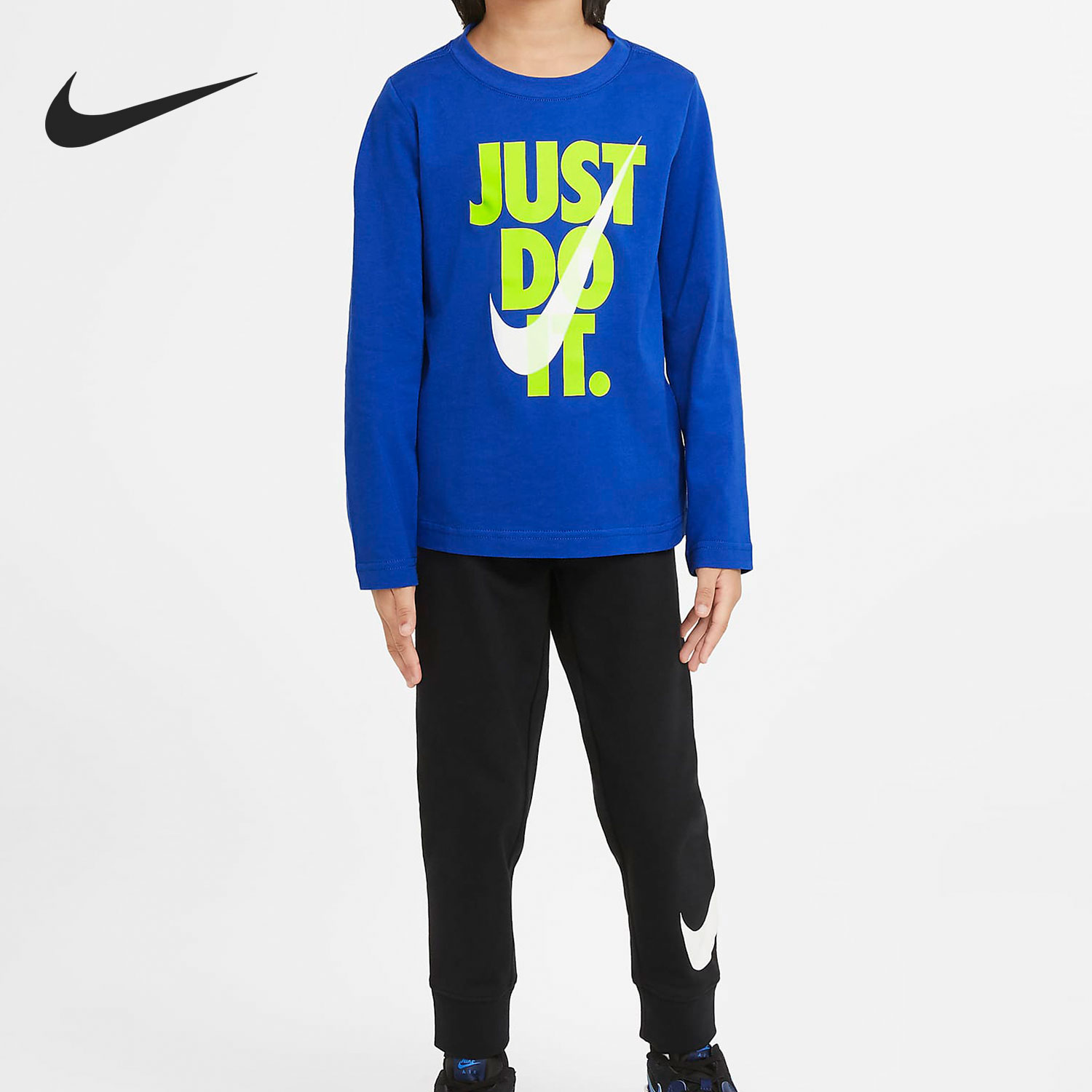 Nike/耐克正品2021春季新款小童休闲时尚舒适运动套装 DJ3994-010 童装/婴儿装/亲子装 套装 原图主图