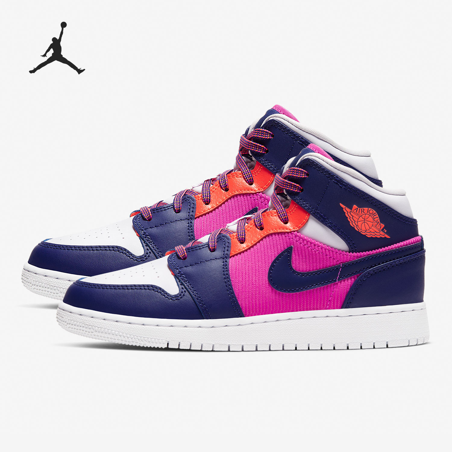 Nike/耐克正品Jordan 1 Mid AJ1女子GS大童篮球鞋555112-602