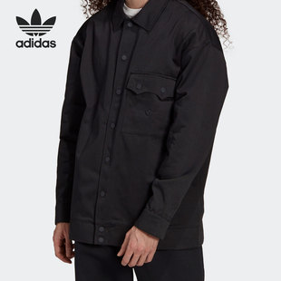 新款 三叶草2021秋季 男子翻领外套H11365 阿迪达斯正品 Adidas