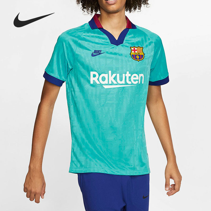 nike/耐克正品19/20 赛季巴萨秋季男子第三球衣短袖运动t恤at0029