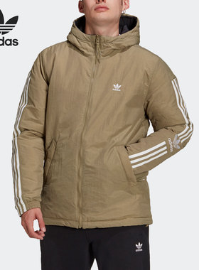 Adidas/阿迪达斯正品三叶草男子时尚潮流保暖双面棉衣 H14121