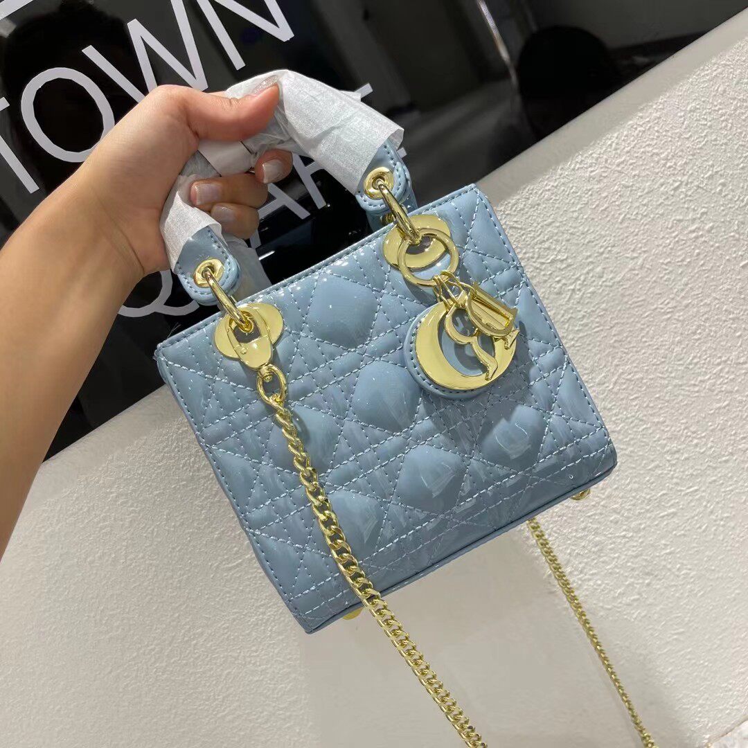 戴妃包8823新款女包单肩包手提斜挎漆皮时尚包包小方包