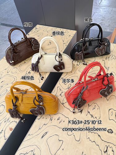 可彼娜K363新款女包时尚百搭休闲手提包单肩斜挎包保龄球包