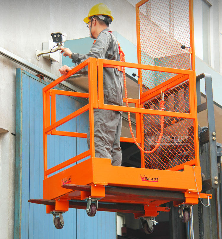 叉车安全笼载人平台可折叠盘点笼 高空作业安全护栏