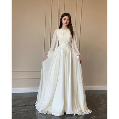Lantern pearl yarn white wedding dress dress
