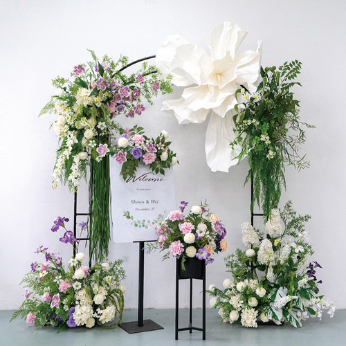 定制田园风拱门花艺成品仿真花艺